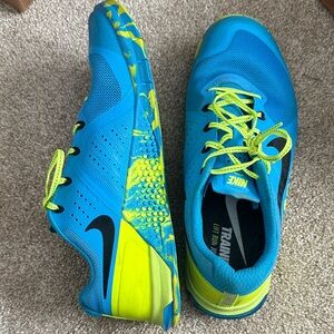 Nike Blue and Neon Yellow Athletic Shoes